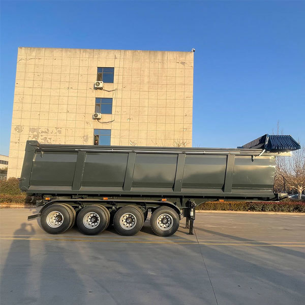 Three-axle heavy-duty U-shaped dump truck and rear-discharge semi-trailer