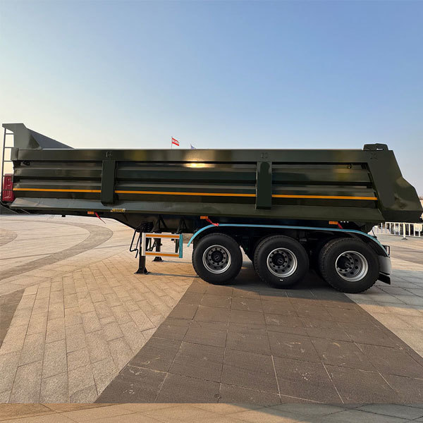 Stone transport self-dumping semi-trailer