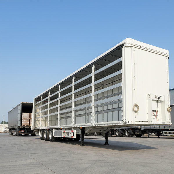 Three-axle 50-ton curtain sidewall semi-trailer truck, box trailer, 45-foot fenced cargo trailer