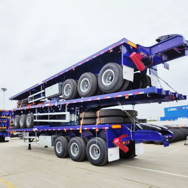 40-foot flatbed semi-trailer chassis, container semi-trailer, flatbed trailer