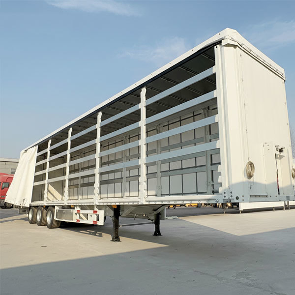 Three-axle box truck trailer or curtain semi-trailer, with a payload of 30-80 tons.
