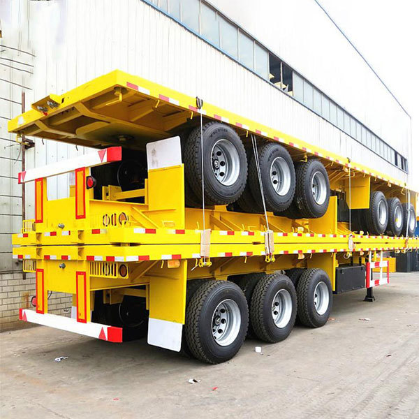 40-foot container flatbed trailer, 3-axle flatbed semi-trailer