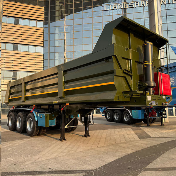 4/3 axle dump semi-trailer Heavyon (50-ton, 60-ton, 70-ton, 80-ton), 4-axle dump truck trailer, rear-discharge trailer.