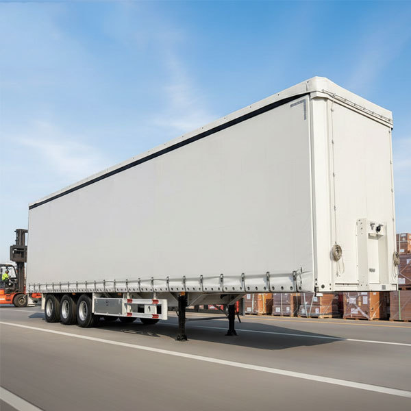 Three-axle 50-ton curtain sidewall semi-trailer truck, box trailer, 45-foot fenced cargo trailer