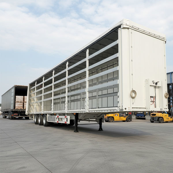 40/45/53-foot curtain semi-trailer with openable side curtain doors; the tarpaulin is made of steel.