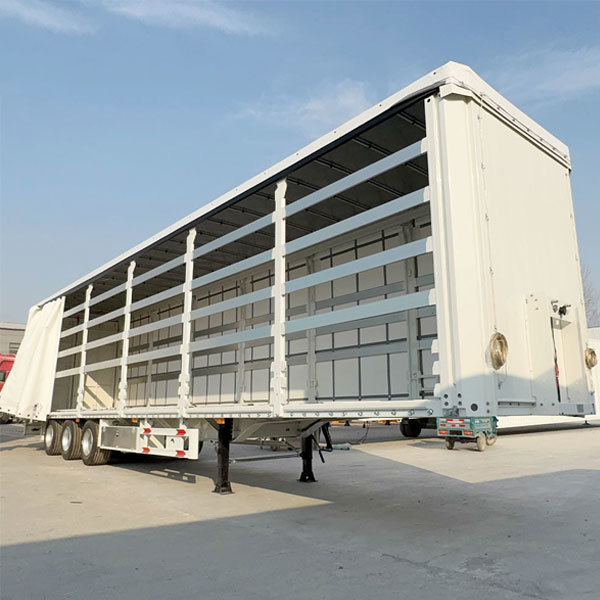 Three-axle 50-ton curtain sidewall semi-trailer truck, box trailer, 45-foot fenced cargo trailer