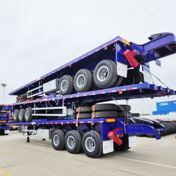 40-foot container flatbed trailer, 3-axle flatbed semi-trailer