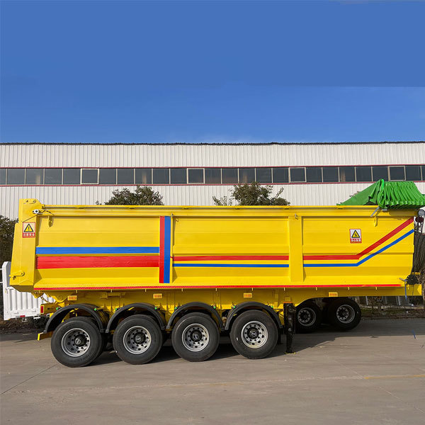 456-axle rear-discharge semi-trailer, load capacity 40-100 tons, dump truck with U-shaped trough.
