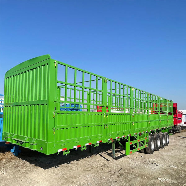 2/3/4-axle cargo fence truck, 3-axle semi-trailer, side-mounted cargo semi-trailer, open-top