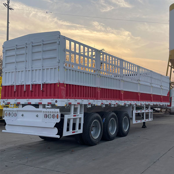 345 axle 50-100 ton steel semi-trailer truck with side walls